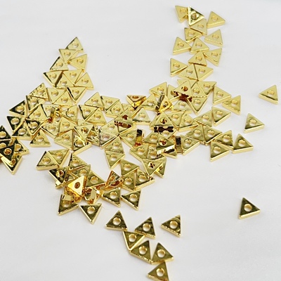 18k铜包金复古三角珠三角形手链佛珠手串隔珠diy手工串珠金色散珠
