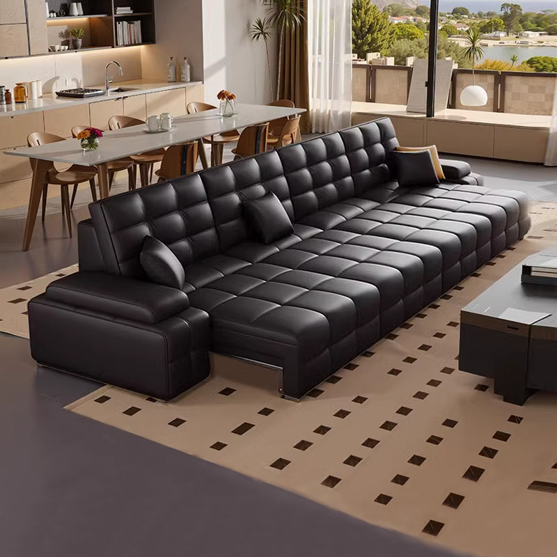 司朴意式劳伦斯真皮沙发客厅现代简约小户型可伸缩电动功能沙发床