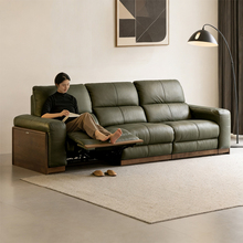 司朴意式轻奢黑胡桃木电动沙发客厅家用零靠墙实木功能真皮沙发