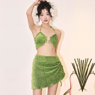 性感女士比基尼小胸聚拢显瘦游泳衣温泉沙滩泳装 时尚 新款 2025夏季