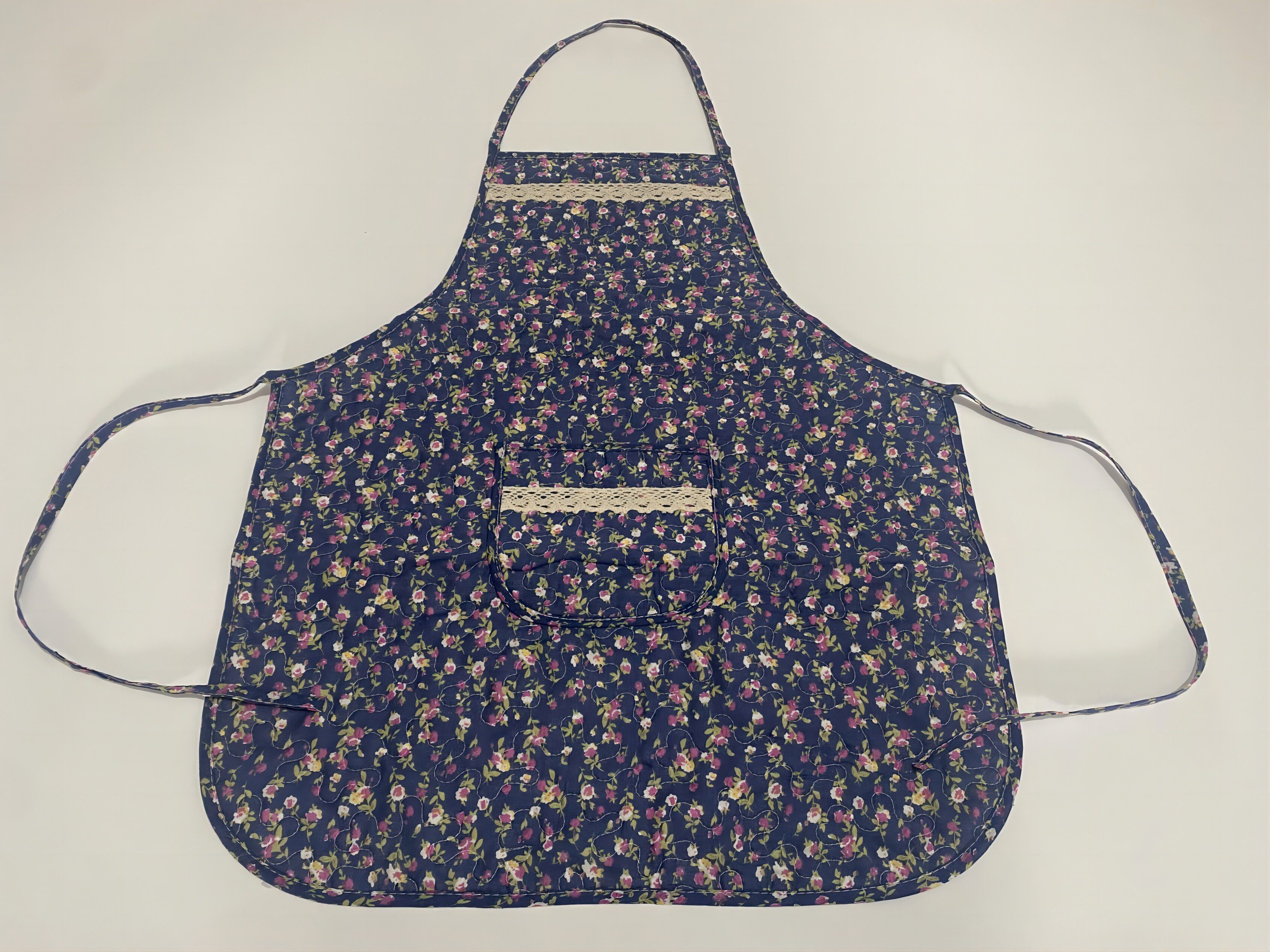 外贸韩国碎花无袖围裙绗缝加厚纯棉布艺家用厨房可爱防污女士罩衣