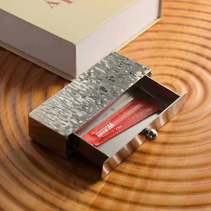 北欧树纹不锈钢纸巾座牙签盒餐厅KTV咖啡厅酒店牙线棉签收纳盒,收纳整理,牙签盒,淘宝优惠券,粉丝福利购,淘宝优惠卷