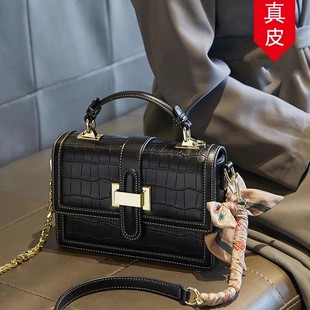 香港代购高级感小众牛皮包包大气通勤时尚手提斜挎包包女2024新款