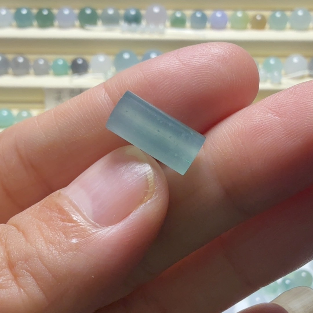 卡14 x 6.8冰蓝飘雪花棉桶珠