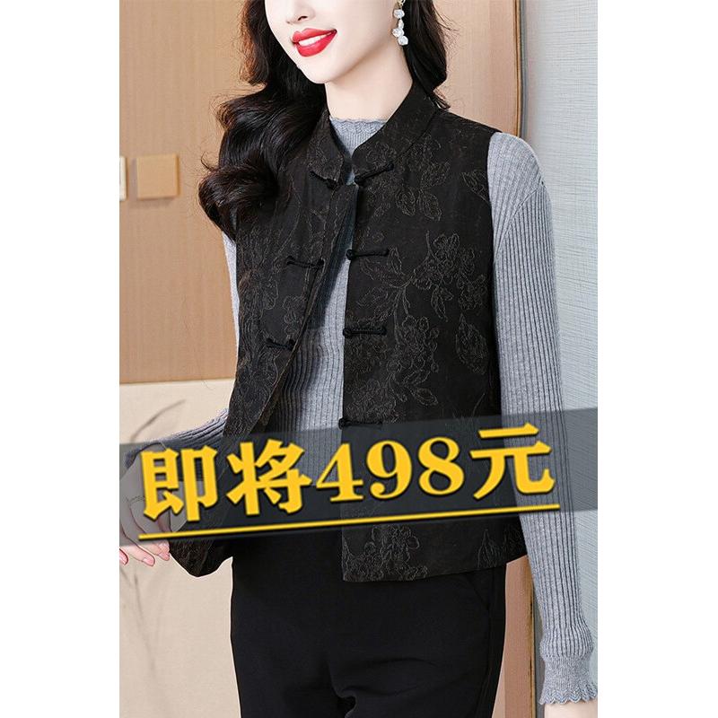中式马甲背心女秋冬内搭保暖棉背心外穿轻薄款马夹坎肩唐装上衣