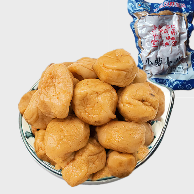苏州甪直风味酱菜小萝卜头下饭菜萝卜干咪咪枣咸甜口味真空袋装