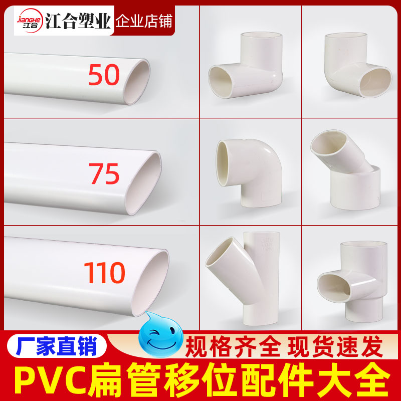 PVC5075110扁管配件大全移位