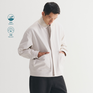 BOHRHOO 24AW日系素色宽松简约百搭防风保暖抓绒棒球领夹克外套男