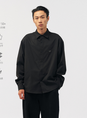 BOHRHOO25AW「极简美学+SANERER超棉」抗皱素色刺绣长袖衬衫男秋