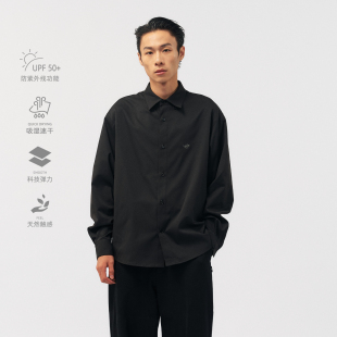 男秋 衬衫 BOHRHOO25AW「极简美学 SANERER超棉」抗皱素色刺绣长袖