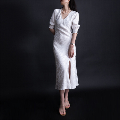 优雅醋酸印花优雅淑女