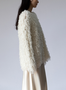 JIRANDESIGN 羊绒皮草外套女冬季新款韩版宽松加厚保暖中长款大衣