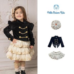 33 现货 大熊家Petit Maison女童丝绒燕尾服半裙秋装外套