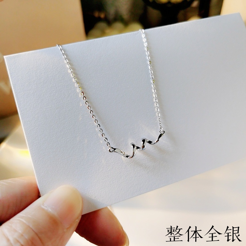 气质新款通体s925纯银简约螺旋项链女百搭小众锁骨链高级感排链