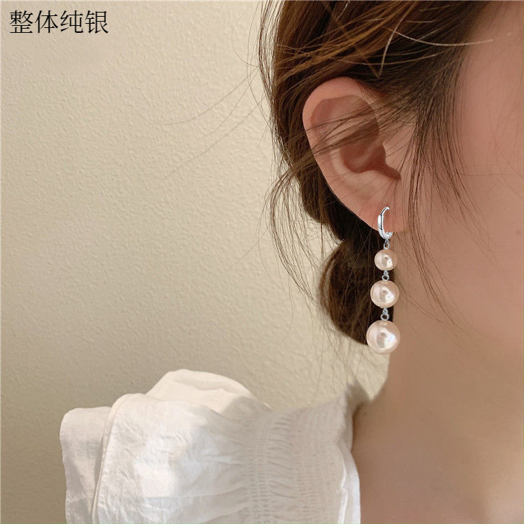 通体s925纯银耳饰轻奢高级感珍珠耳扣贝珠中长款流苏耳环气质耳坠,饰品/流行首饰/时尚饰品新,银饰耳饰,淘宝优惠券,粉丝福利购,淘宝优惠卷