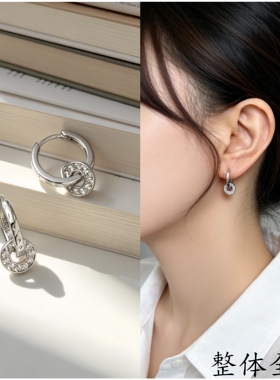 小众通体s925纯银圆圈小蛮腰耳扣女简约精致百搭耳环耳饰新款耳圈