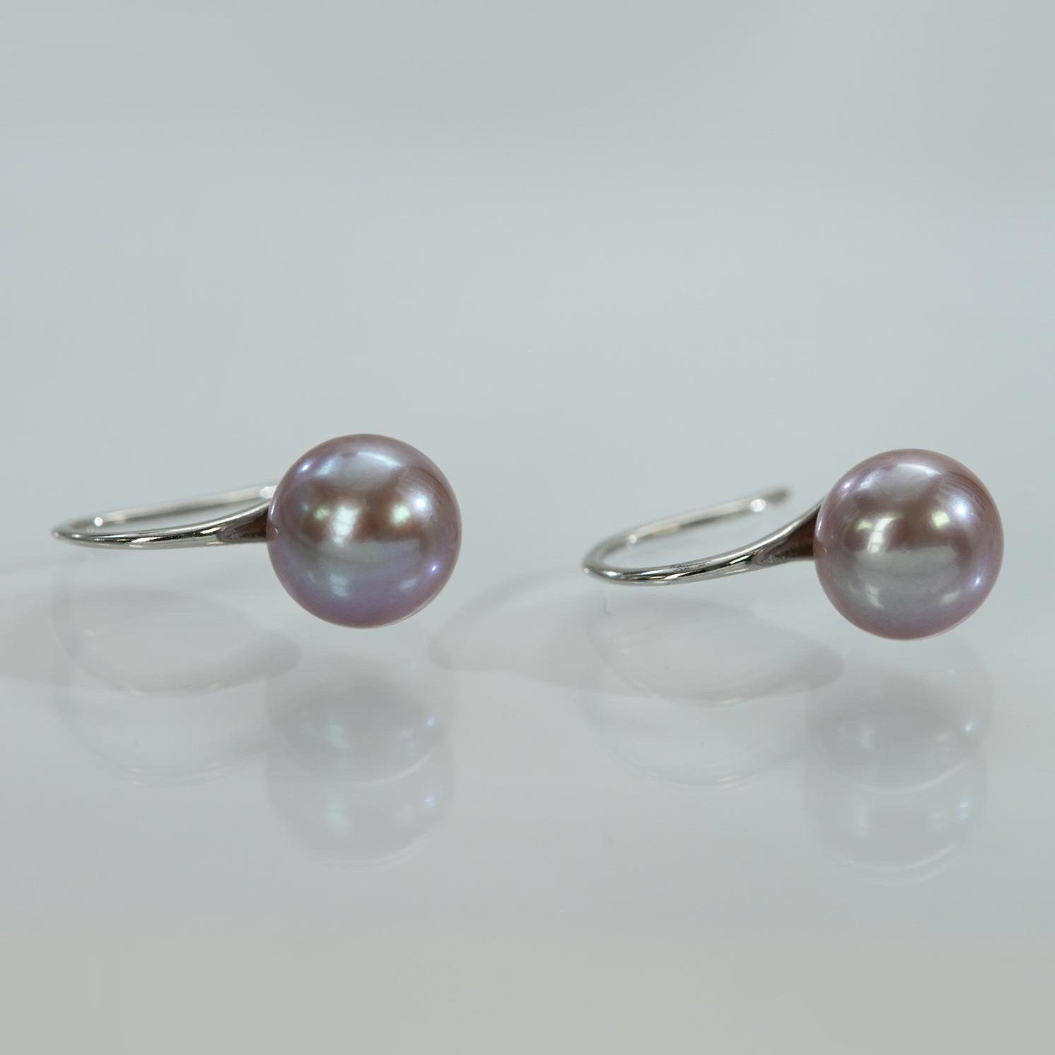 【可乐优选】925银7.5-8.5mm紫珠胖圆高跟鞋耳钉