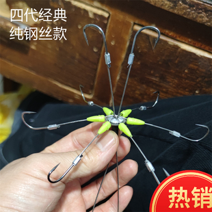 纯钢丝可拆翻板飞钩新款新型硬线翻版钩套装新关东万向爆炸方块钩