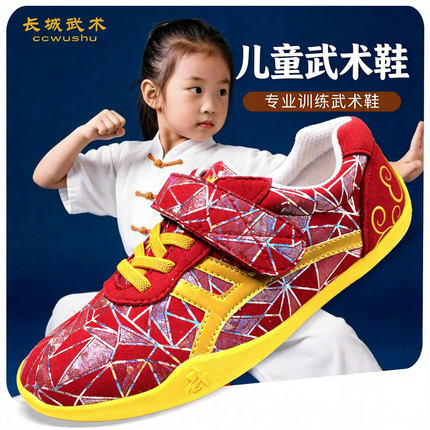 武术鞋儿童武术鞋男童太极鞋男武术鞋男练武术鞋女童魔术贴武术鞋