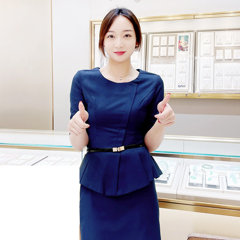 20银楼工作服夏短袖工装制服珠宝店店长服夏装适用于老凤祥店员服