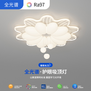 儿童房女孩子卧室灯吸顶灯女童公主网红爆款护眼全光谱女儿房女生