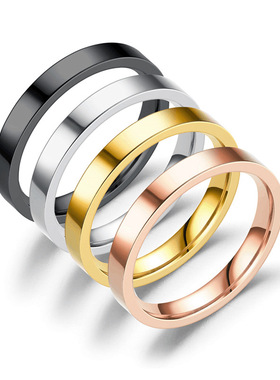 轻奢ing小众素圈钛钢戒指女