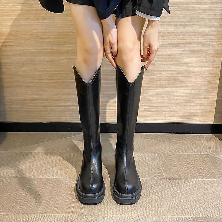 粗腿长筒靴胖mm大筒围女靴子中高筒靴加宽大码2025新款秋冬骑士靴