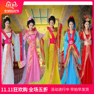 古装贵妃服拖尾唐装汉服皇后娘娘公主服舞台演出影视写真服婚服女