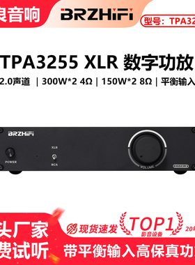 伟良 TPA3255 XLR全平衡输入 大功率输出 300W*2发烧数字功放机