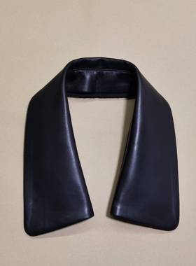 换领子高端定制黑色真皮绵羊皮纯色外套皮衣皮衣风衣跟换衣领男女