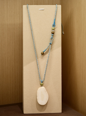 IG Jewelry小众原创奶昔色饼子结绳设计款项链文玩girl挂绳可调节