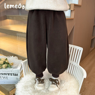 子冬季 女宝宝加厚卫裤 2025新款 棉裤 儿童冬装 韩国Lemedy女童加绒裤