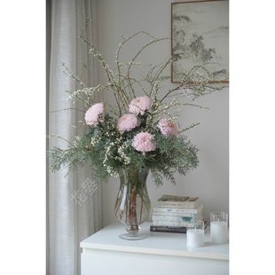 雪柳花牡丹菊雪花松组合混搭花束花艺花瓶插花鲜花水养真花鲜切花