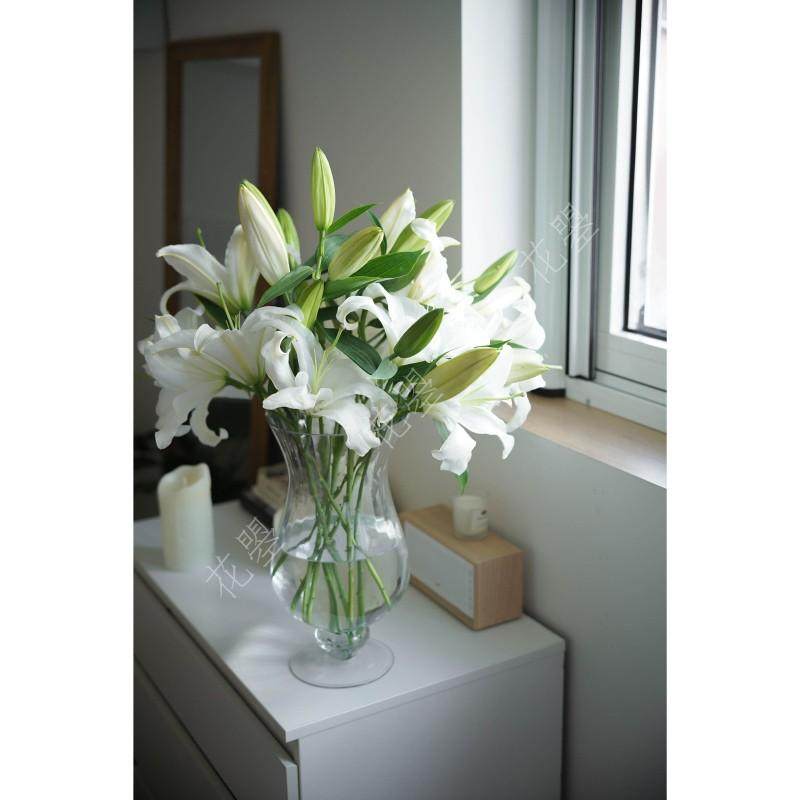 百合花鲜花白百合鲜切花百合花瓶新鲜真花水养家居花瓶插花年宵花,鲜花速递/花卉仿真/绿植园艺,花材,淘宝优惠券,粉丝福利购,淘宝优惠卷