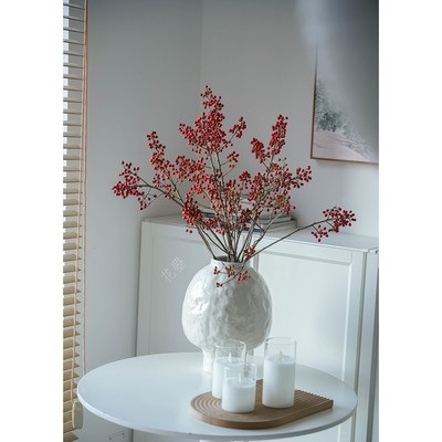 冬青红果冬青鲜切花冬青装饰陶瓷花瓶插花圣诞节装饰水养鲜花真果