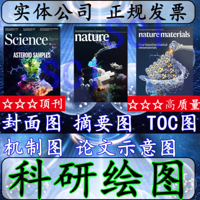 SCI科研绘图期刊封面图画图代画TOC图形摘要原理图三维建模代做