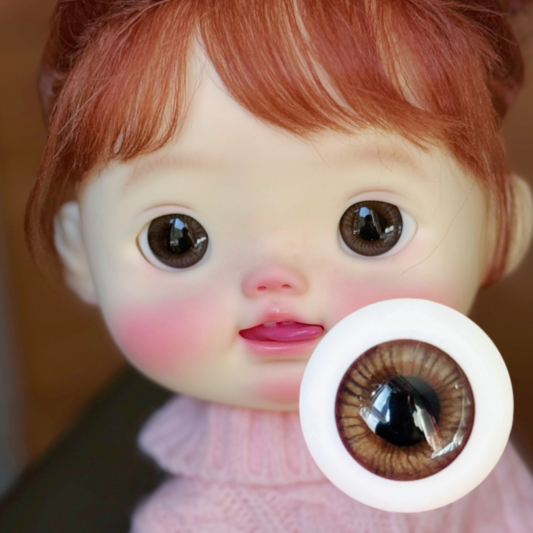 野咻眼珠bjd纯圆玻璃18mm