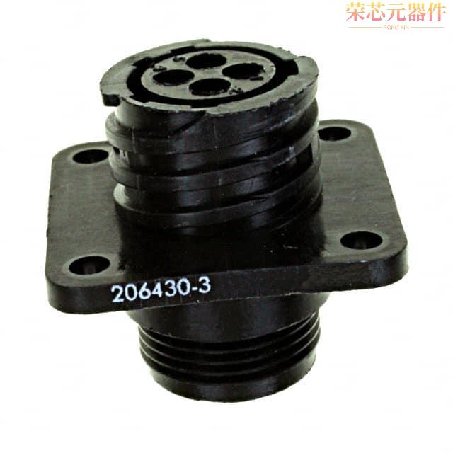 206430-3原装「CONN RCPT HSNG FMALE 4POS PNL MT」正品