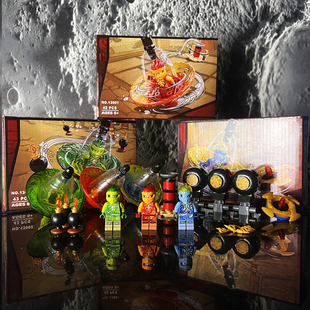 超炫战斗陀螺三色陀螺幻影忍者旋转术建构积木玩具套装兼容乐高