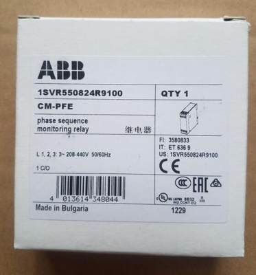 原装ABB相序监视器 CM-PFE 3X208-440VAC议价