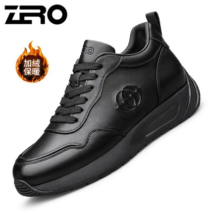 意大利零度真皮加绒保暖冬季棉鞋户外徒步鞋防滑系带低帮休闲男鞋
