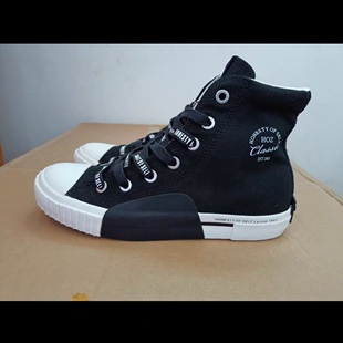 HOZ后街女鞋高帮帆布鞋女新款百搭板鞋韩版休闲鞋子学院风平底鞋