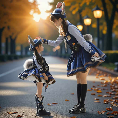 朱迪兔子警官女童cos服装成人儿童疯狂动物城洛丽塔演出连衣裙子