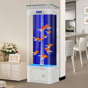 2025新款 增氧落地免换水水族箱 客厅家用小型智能金鱼缸背滤隐藏式