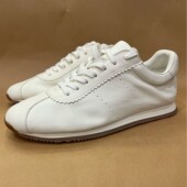 走秀简约风头层小牛皮阿甘鞋 软底男士 休闲鞋 明星同款 男软底小白鞋