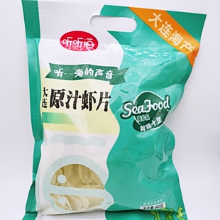 听听海大连原汁虾片白色500克油炸特产儿时海珍品儿童商场同款
