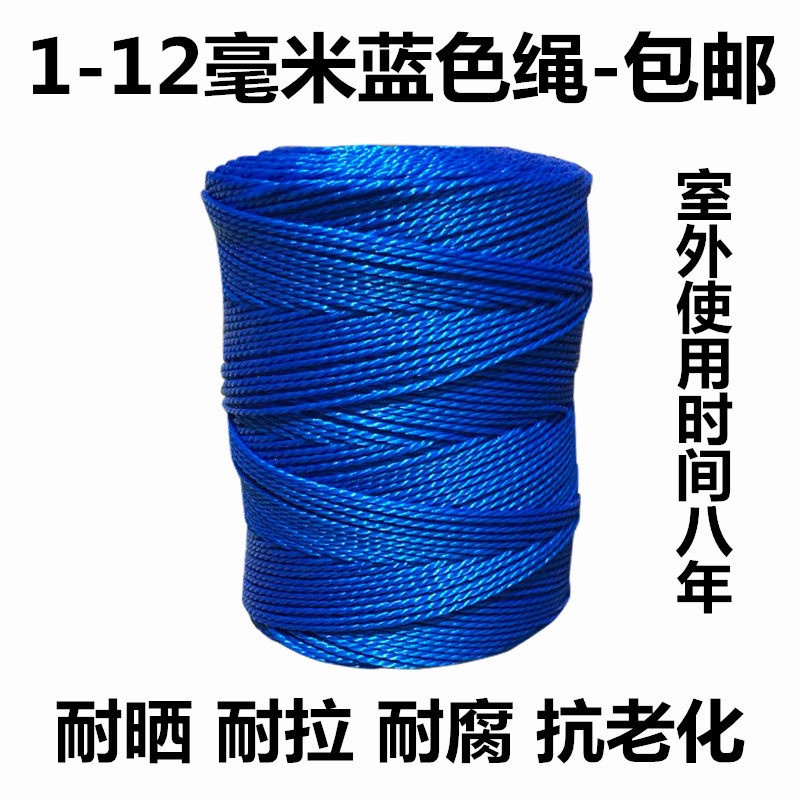 尼龙绳子粗塑料绳建筑线绳蓝色细绳子渔网绳打包绳塑料绳吊树绳_虎窝淘