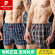色织格平角宽松阿罗裤 男100%纯棉短裤 13510 皮尔卡丹内裤 专柜正品