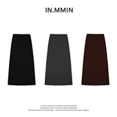 羊毛A字版 INMMIN 2025秋冬新款 松紧腰高腰半身裙
