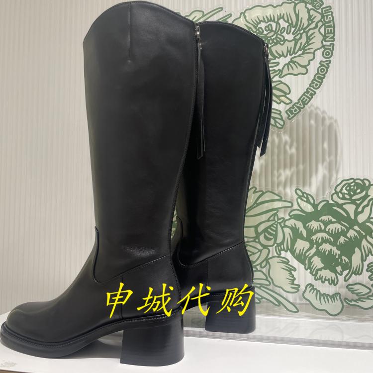 莱尔斯丹女鞋粗跟圆头高筒长靴子